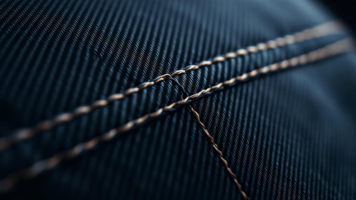 Macro detail of heavy duty stitching